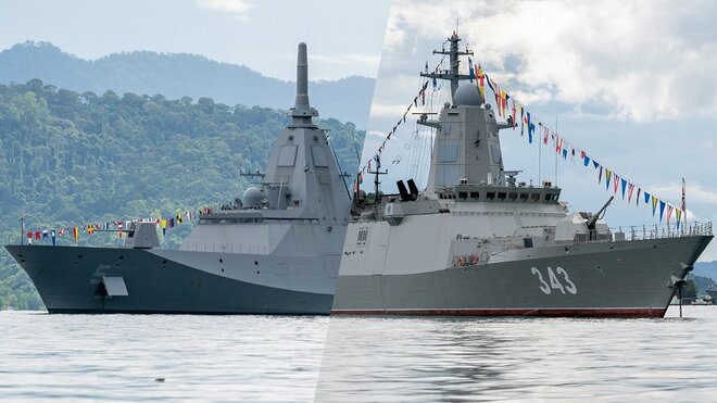 もがみ型（左）とステレグシュチイ級