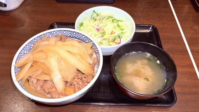 管理栄養士の望月理恵子氏が勧める、より一層、牛丼を健康的に食べる「黄金セット」 ねぎだく牛丼+サラダ+みそ汁