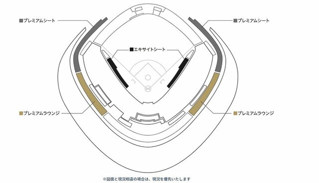 MLB Tokyo Seriesの球場の座席表図（画像はMLB Tokyo Series公式サイトより）