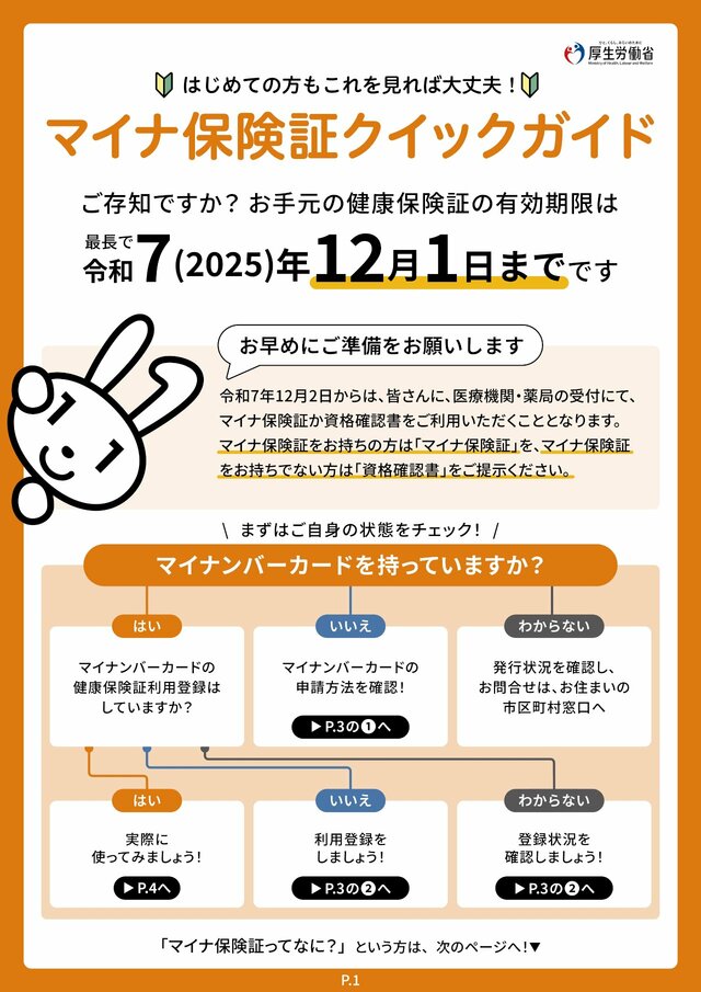 厚生労働省によるマイナ保健証クイックガイド